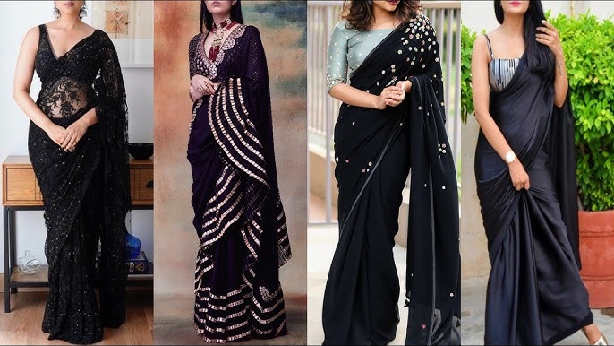 Top Trending Beautiful Black Designer Sarees for Women
